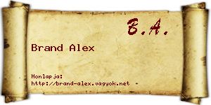 Brand Alex névjegykártya