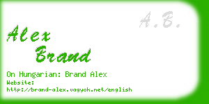 alex brand business card